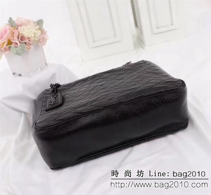 YSL聖羅蘭 新款 原單品質 NIKI大號黑色復古真皮購物袋 504867 YAS1232